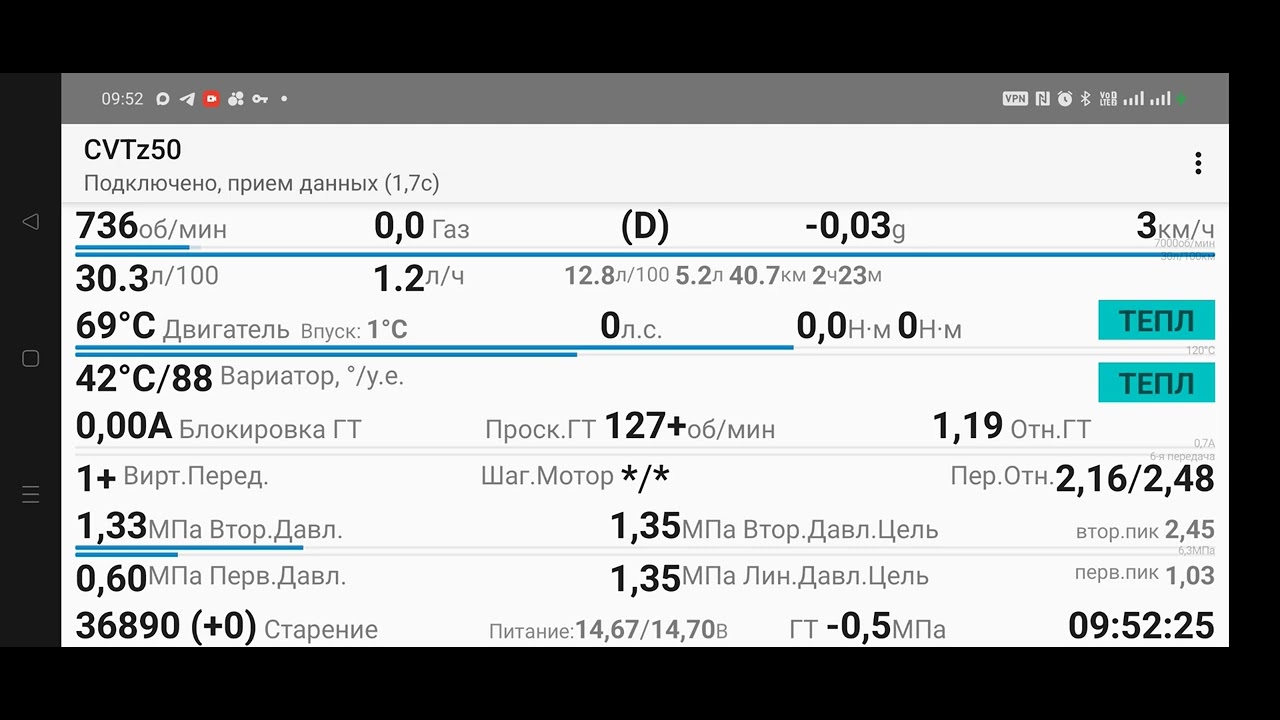 RE0F11A CVTZ50 Nissan NV150 AD 03.2021: температура воздуха -20 #1