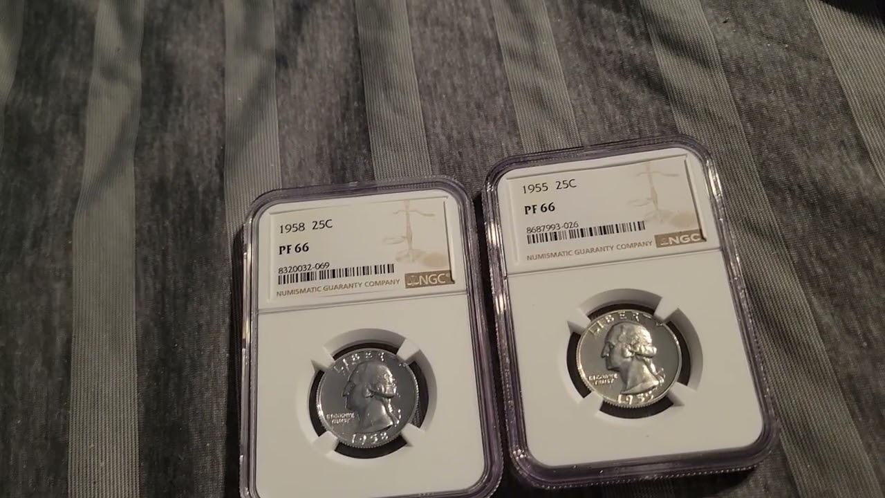 US PROOF QUARTERS,1955 pf66 and 1958 pf66 oh sexy!