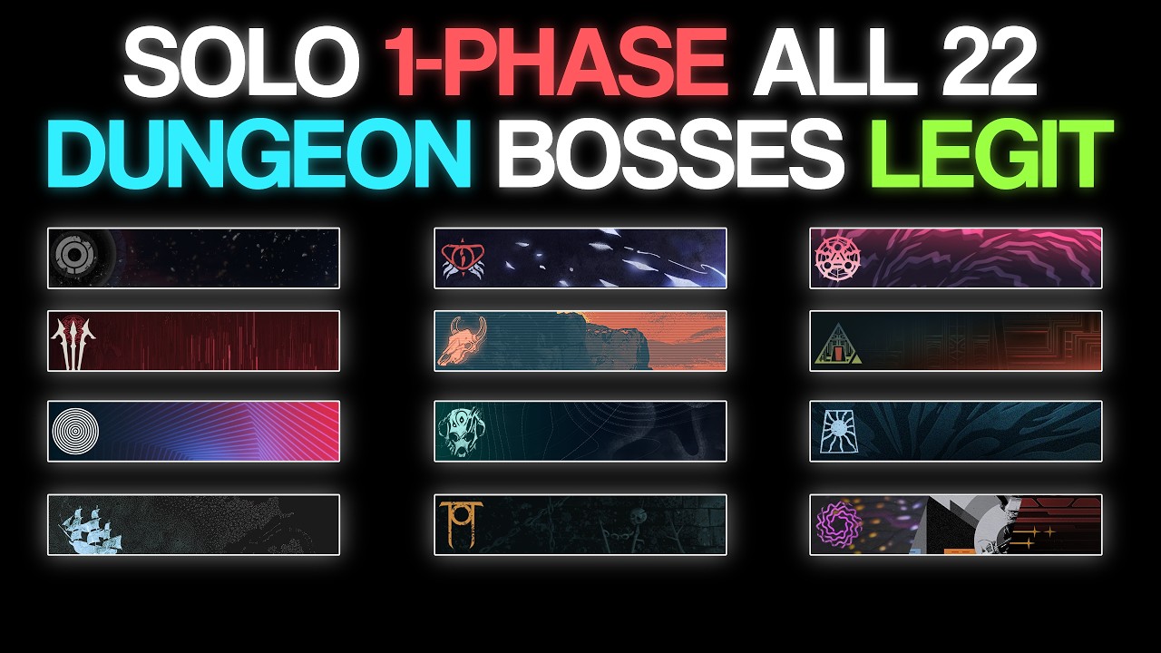 Solo 1-PHASE all 22 Dungeon Bosses LEGIT | Monument of Triumph