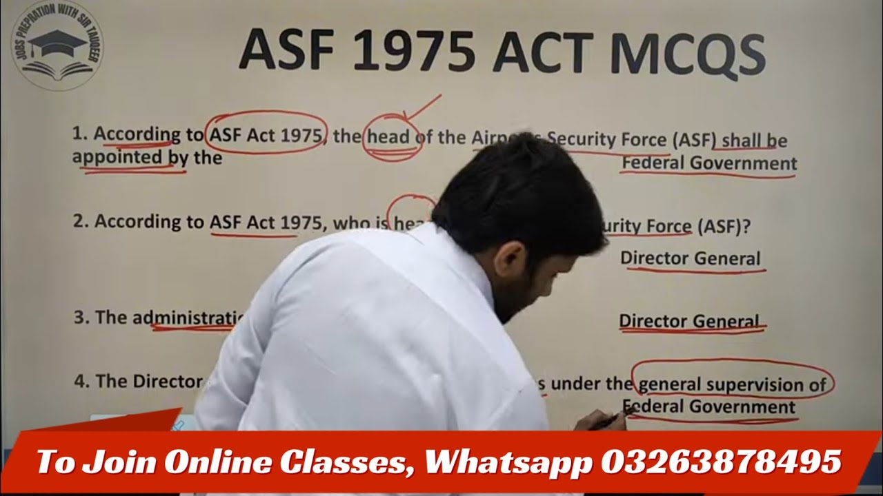 Past Papers ASF ACT 1975 MCQs for FPSC ASF jobs | PPSC FPSC SPSC CSS PMS OTS KPPSC Preparation |