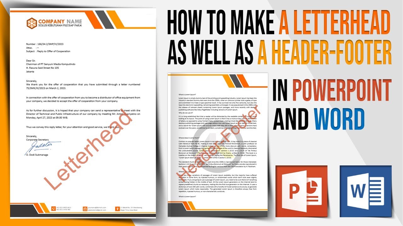How to Make a Letterhead and Header Footer in Word and PowerPoint