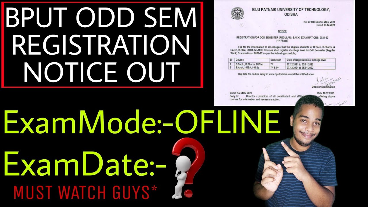 Bput Odd Sem Registration Notice Out||Exam Date Of Bput Odd Sem||7th sem registration