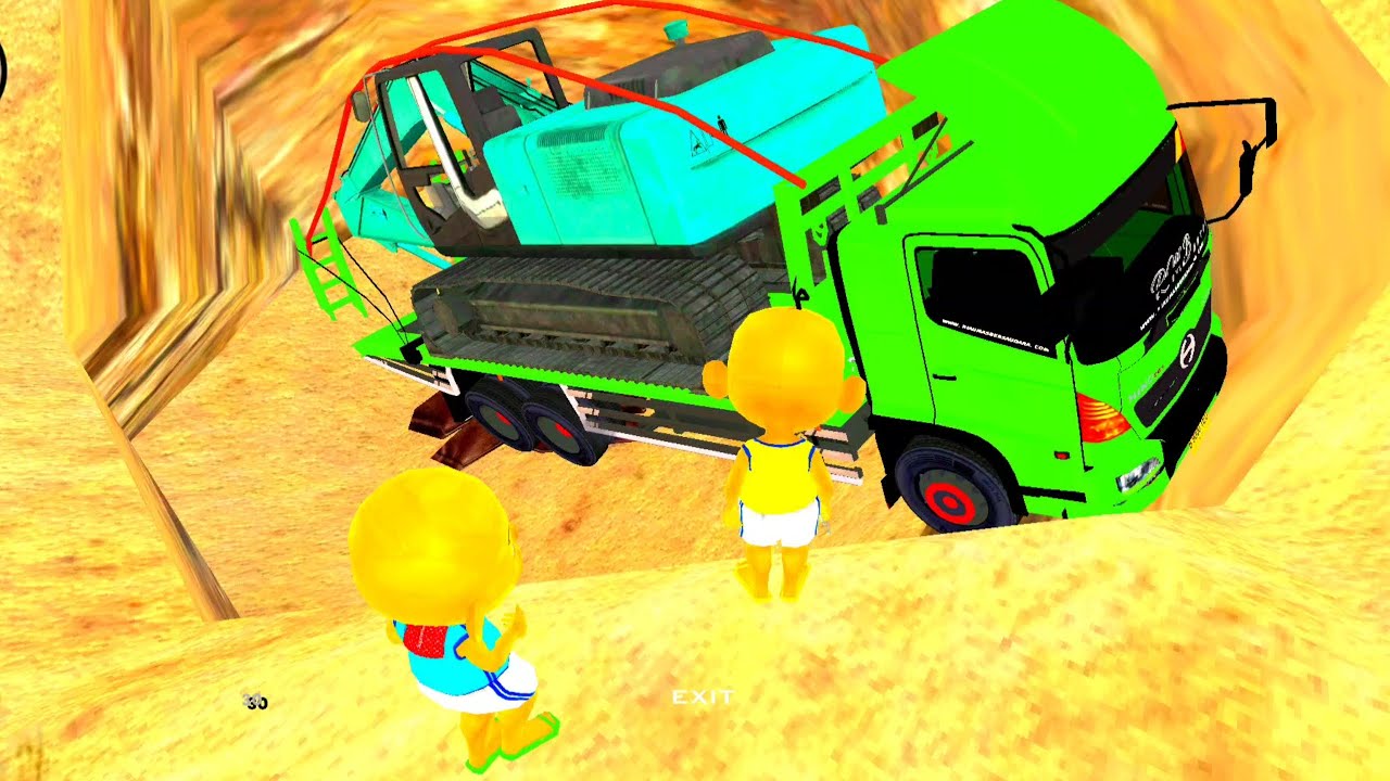 Upin ipin baru Pamer Truk Excavator terkubur di bawa Ke Ladang Atok  Dalang 🤣 Dunia Poyo