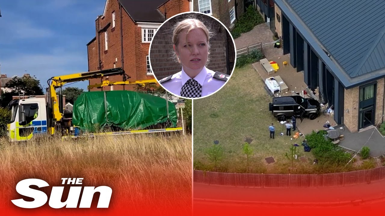 Land Rover removed from school crash scene in Wimbledon where an eight-year-old girl died