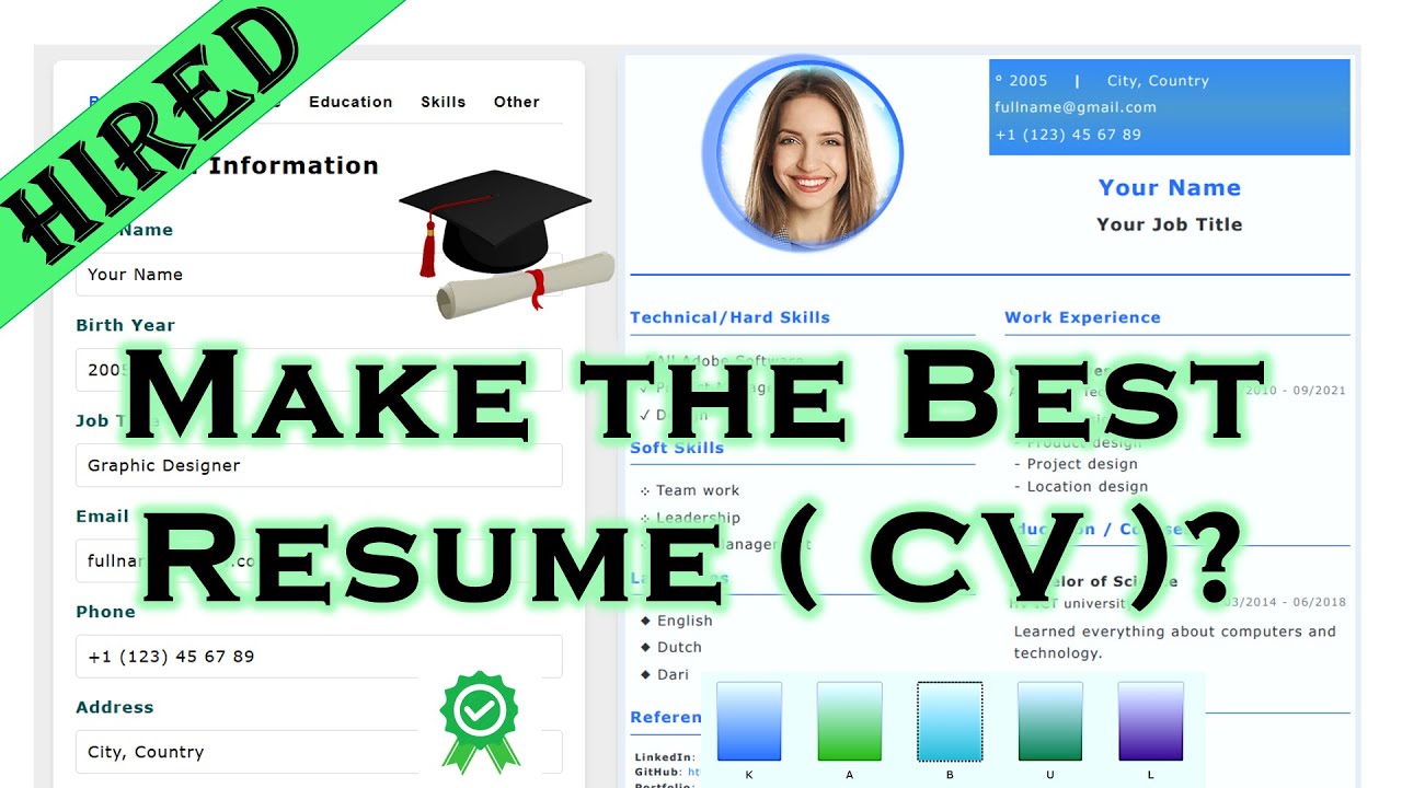 How to Make a Good Resume / CV? Resume Builder (CV Maker) with Templates - Free Online