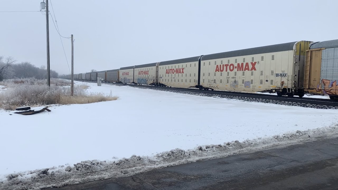 The 1st Snowy Catches of 2021! Fast BNSF Dash 9 Leader, Auto-Max, 2 NS Trains, & More!