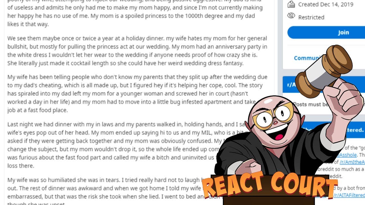 AITA for watching my wife get caught in a series of insane lies? (React Court)