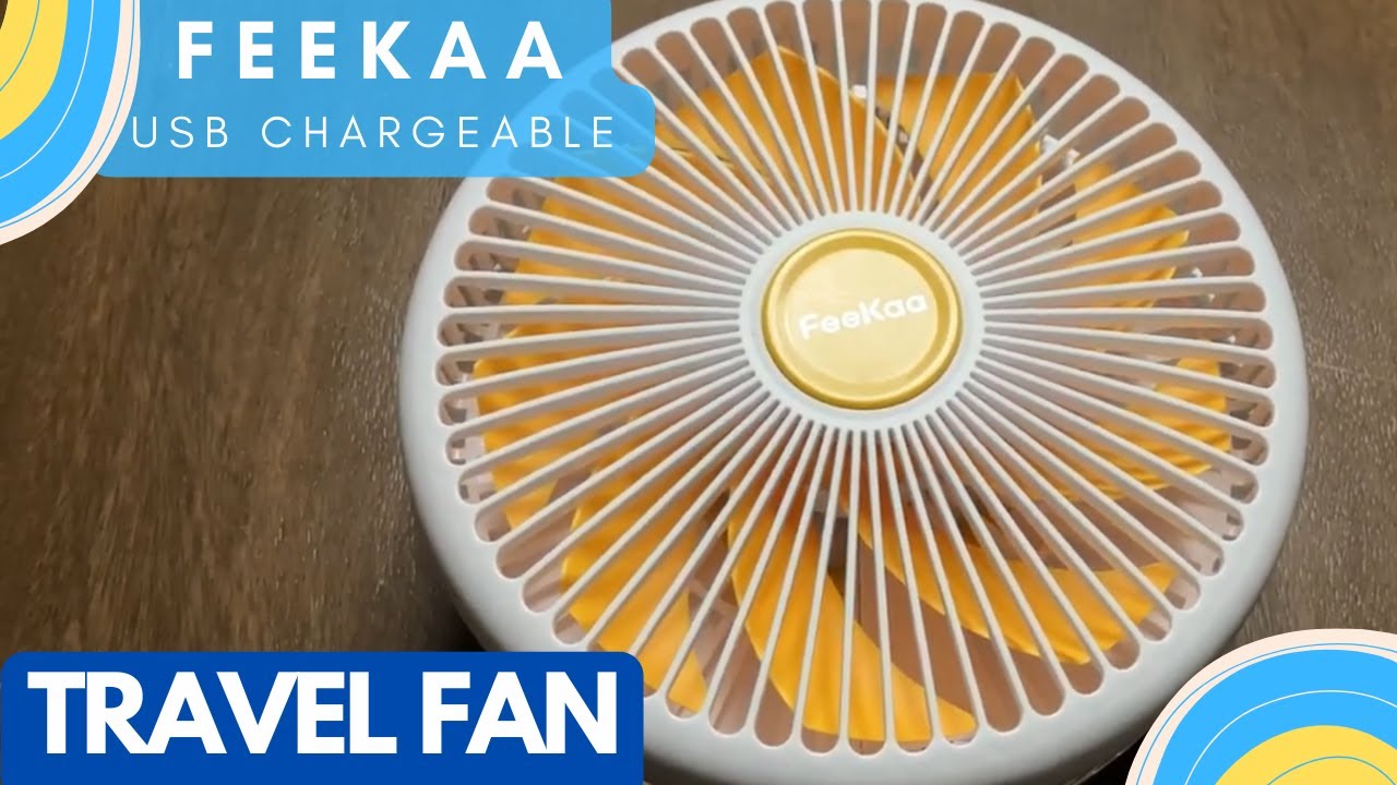FeeKaa USB Chargeable Oscillating Travel Fan | Best Cruise Ship Portable Fan