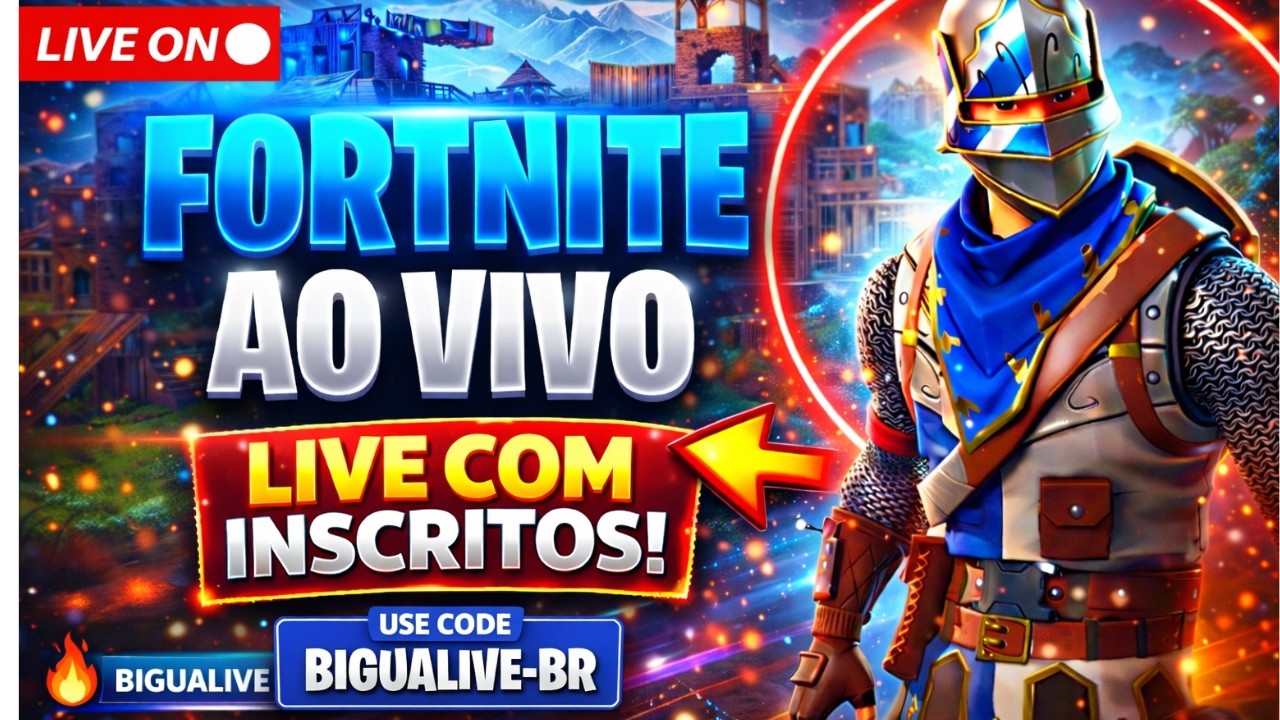 🔴Fortnite Ao vivo com inscritos Novas skins na Loja|Code BIGUALIVE-BR