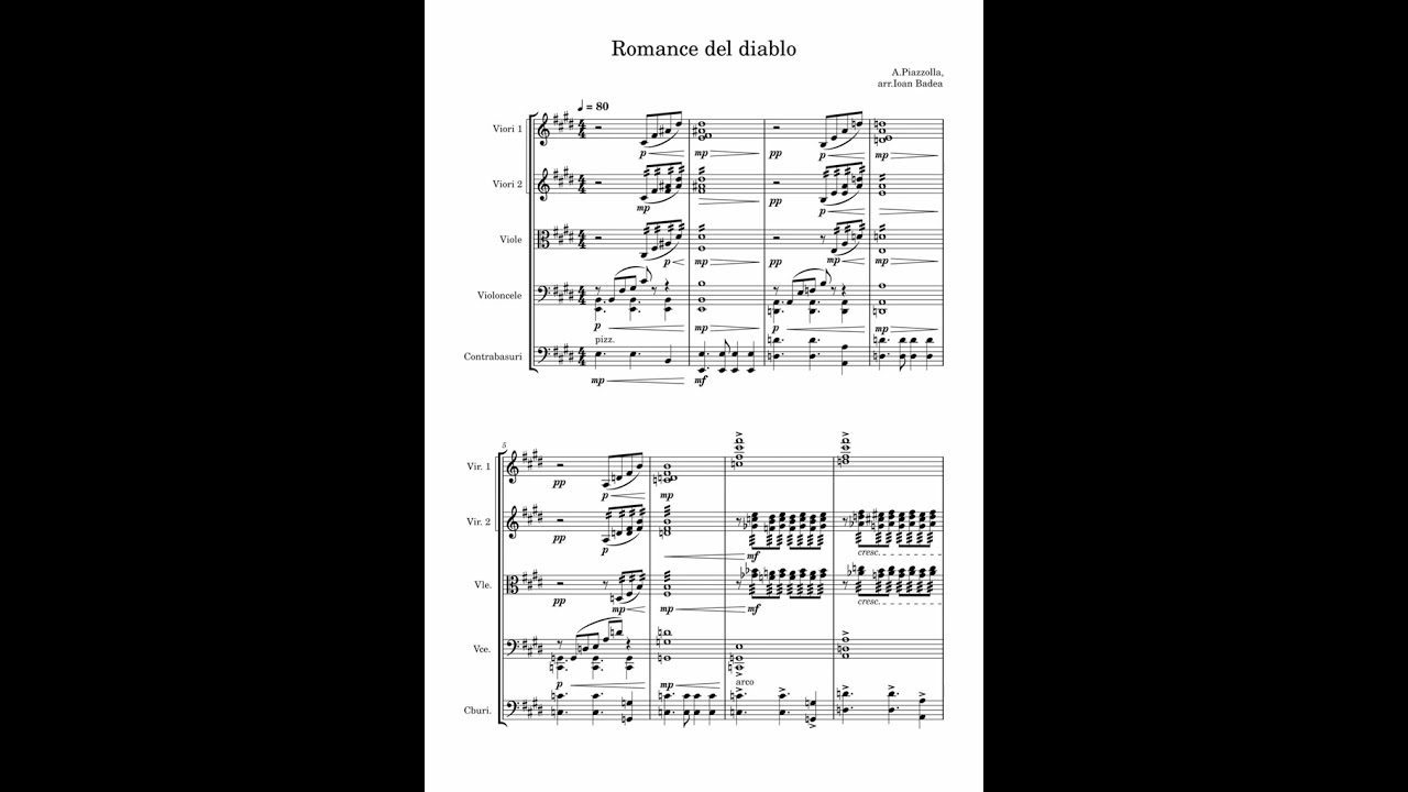 Romance del diablo - A. Piazzolla, arr.Ioan Badea