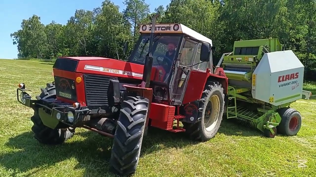 Nahrnování a balíkování sena