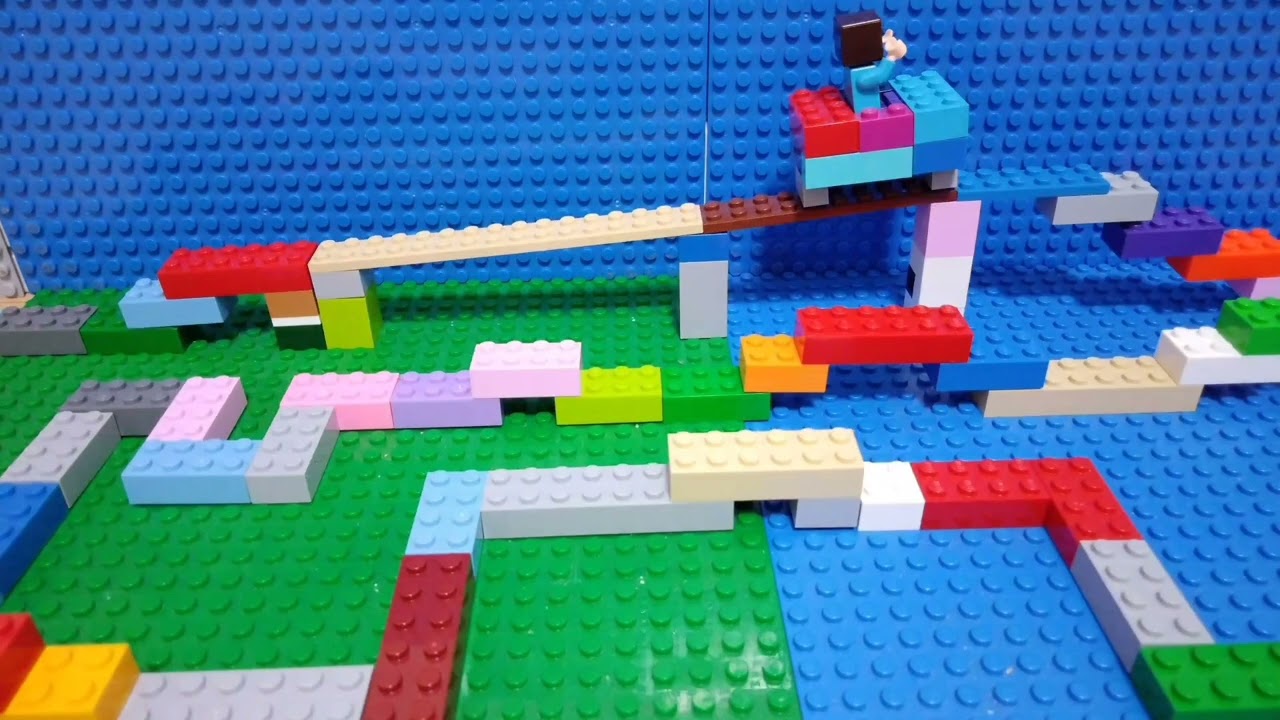Lego minecart rollercoaster fail level 1 to 3