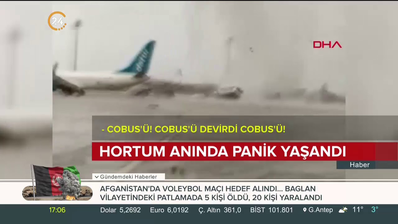 Antalya Havalimanı'nda hortum anı amatör kamerada