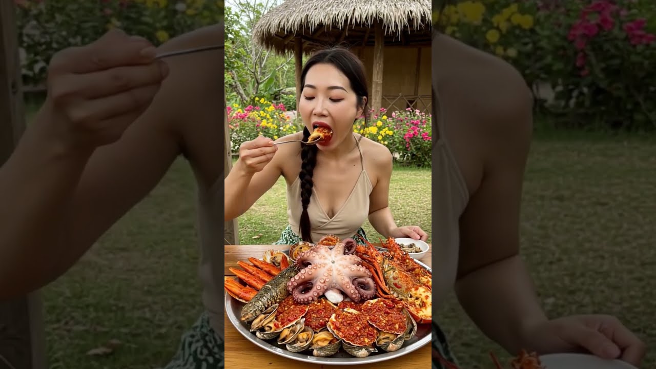 Eating Seafood Mukbang so Yummy #BophaRecipes