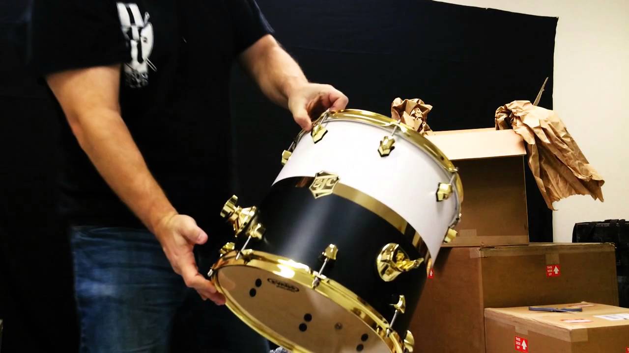 SJC Custom Drums Black and White Kit Unboxing At Drum Flip!