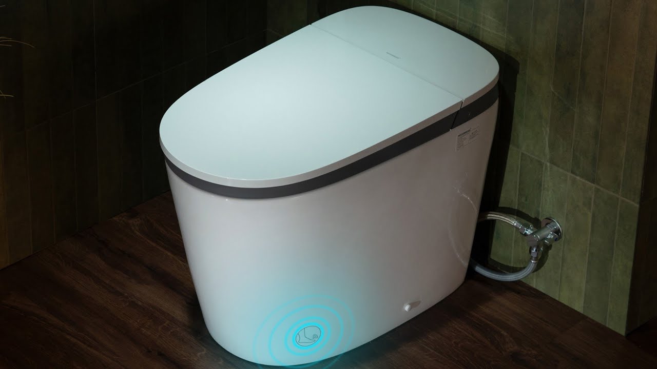 WOODBRIDGE EBT350 Smart Bidet Toilet with Auto Open/Close, Foot Sensor,  Foam Shield, Heated Seat