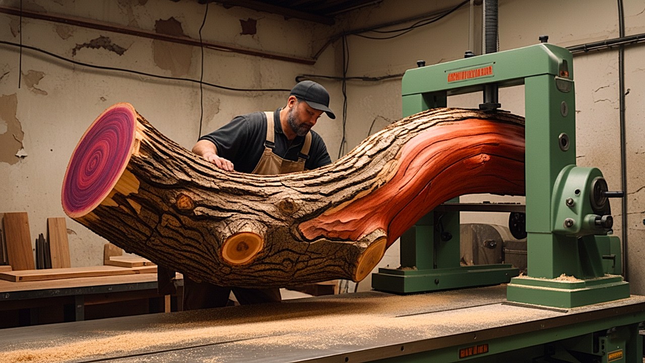 Woodworking for Beginners - From a Bent Forgotten Log to Stunning Furniture!