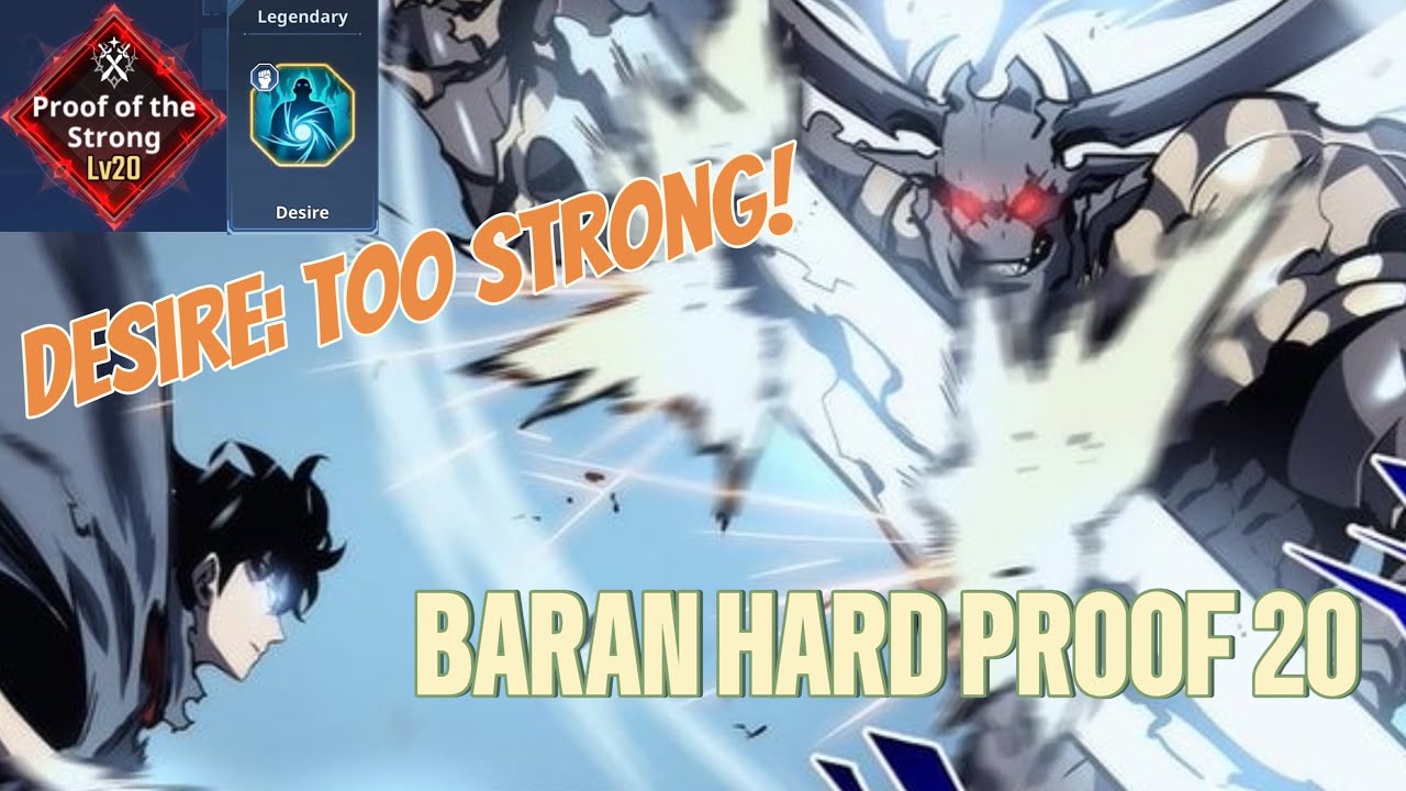 Baran HARD - Workshop of the Brilliant Light - Proof 20 - DESIRE OP - Solo Leveling: ARISE