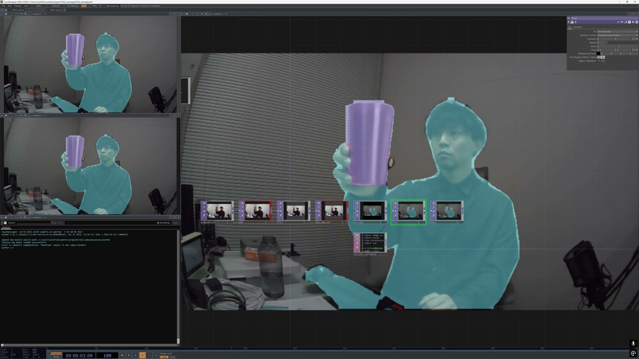 [test] YOLO Semantic Segmentation with Script TOP in TouchDesigner