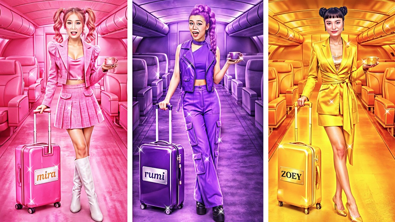 R&Oacute;ŻOWA vs FIOLETOWA vs ZŁOTA Huntrix Girls! Ostateczna Bitwa Syreniego Glow Up na Wakacjach!