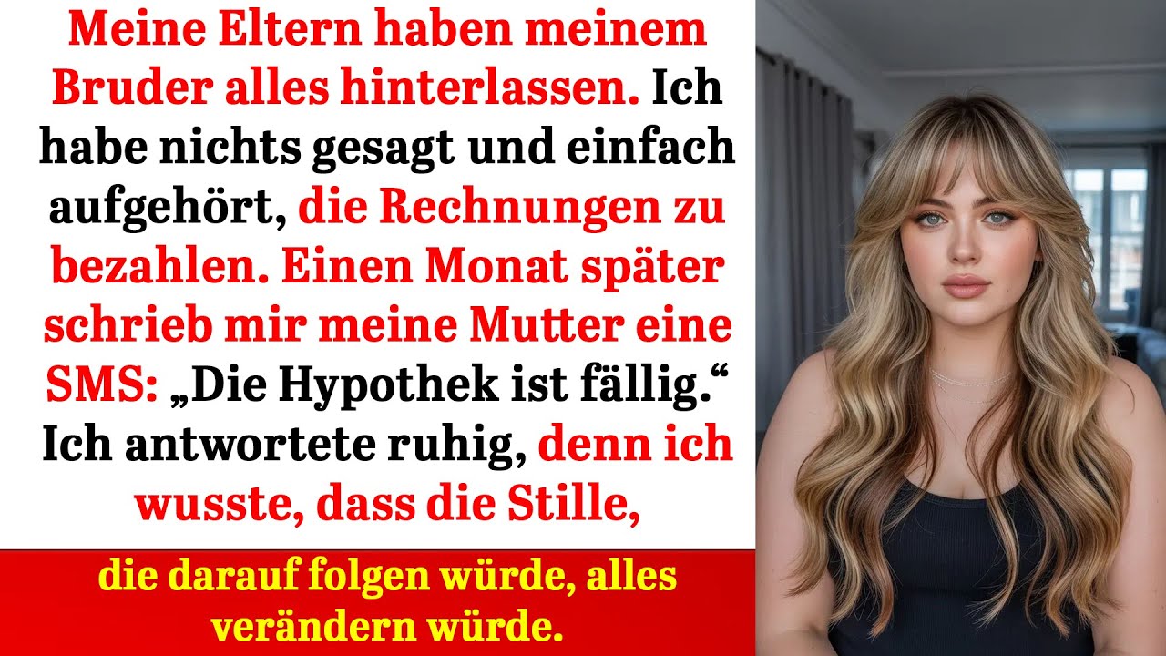Eltern gaben alles dem Bruder – ich stoppte Zahlungen, eine SMS änderte alles