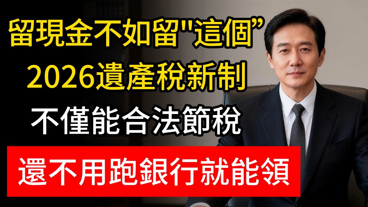 留現金不如留「這個」!2026遺產稅新制下，這類資產傳承最隱密，子女不用看銀行臉色，還能合法免稅！#銀行凍結 #遺產稅陷阱 #財富繼承