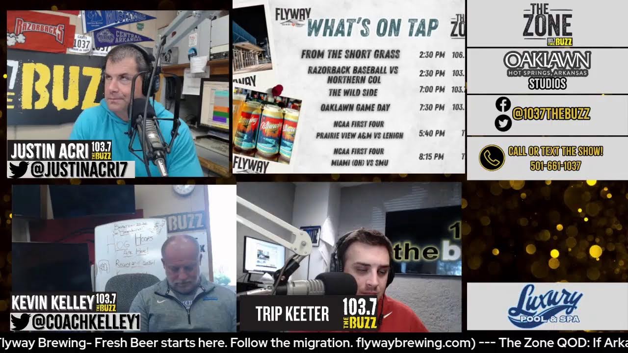 The Zone with Justin Acri and DJ Williams is LIVE in The Oaklawn Hot Springs Studio!