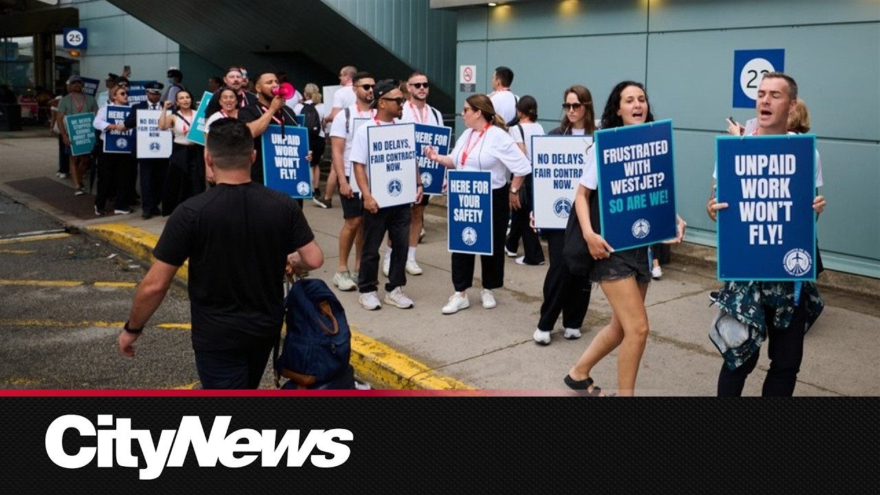 WestJet flight attendants on strike, leaving thousands of passengers scrambling