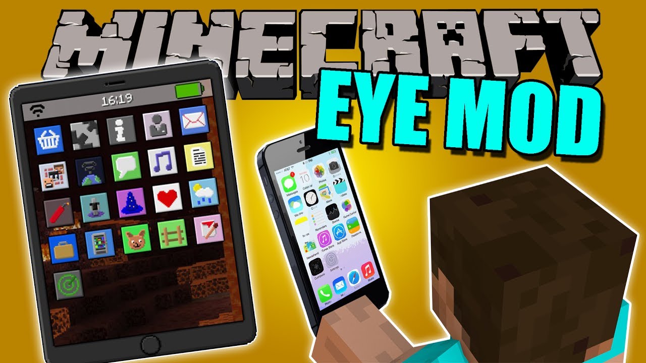 EYE MOD - Iphone Realista que FUNCIONA en Minecraft - Minecraft mod 1.11.2 Review ESPAÑOL