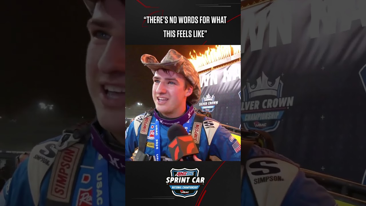 🏁🔊 Briggs Danner tries to put into words what it means to win a #USAC Sprint Car feature at Eldora.