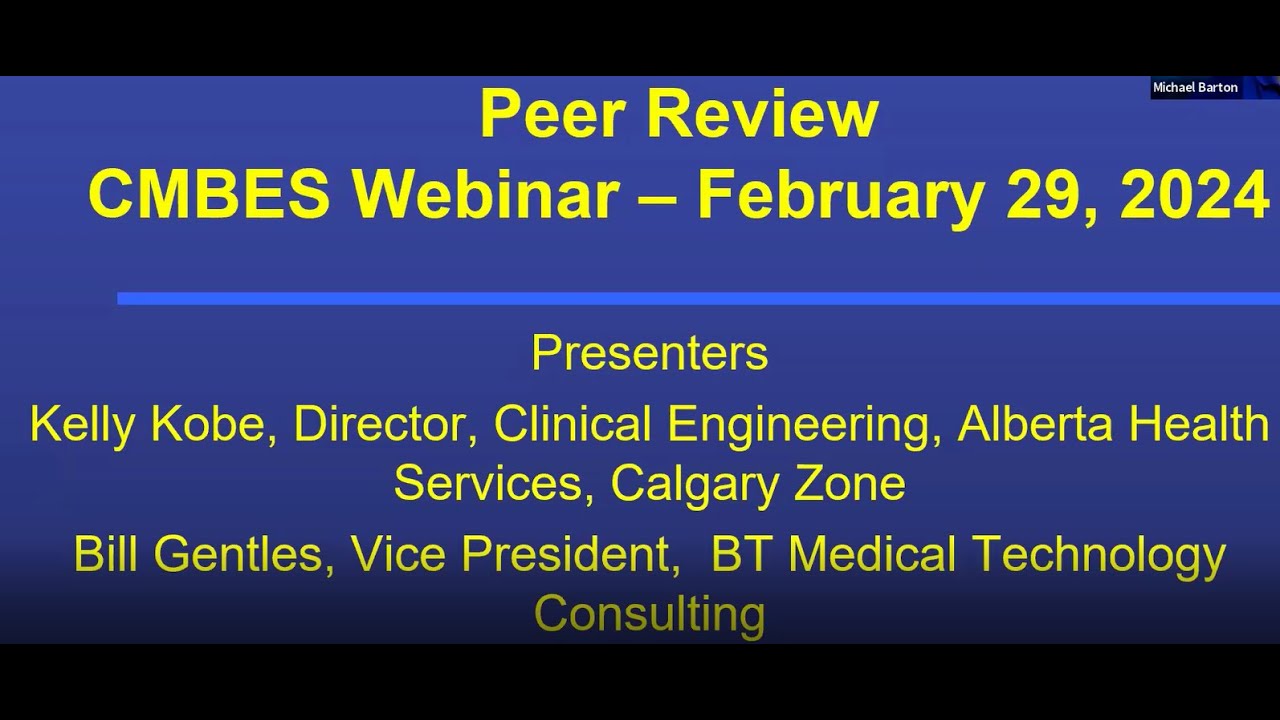 CMBES Peer Review by Bill Gentles and Kelly Kobe