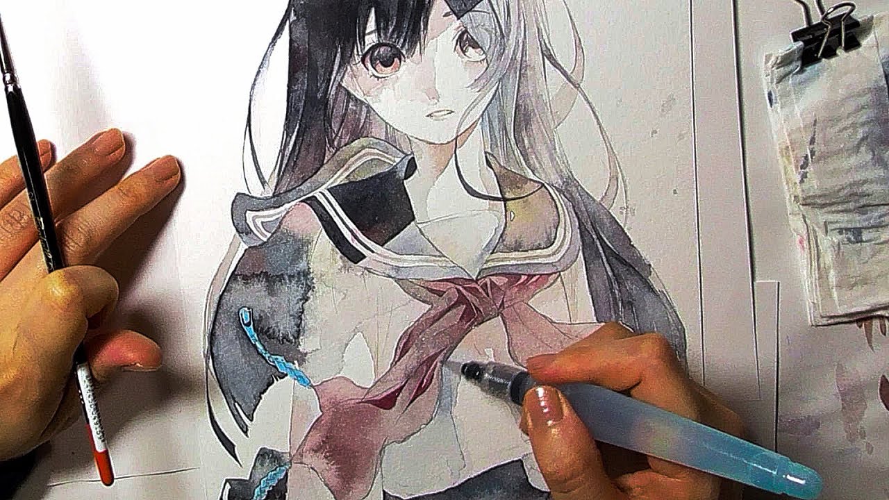 【初投稿】Watercolor Painting●透明水彩イラストメイキング【世外桃源】