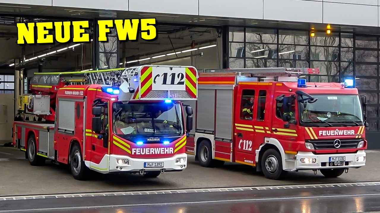 Münchens NEUESTE FEUERWACHE - Einsatzfahrten WACHE 5 der Feuerwehr München | Löschzug & mehr!