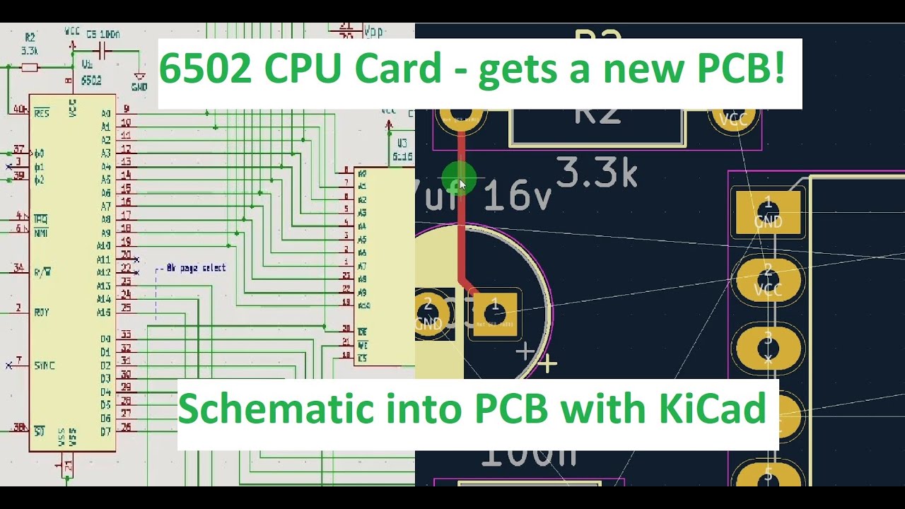 Convert a Schematic Drawing to PCB using KiCad : Reverse Engineering a 6502 CPU card