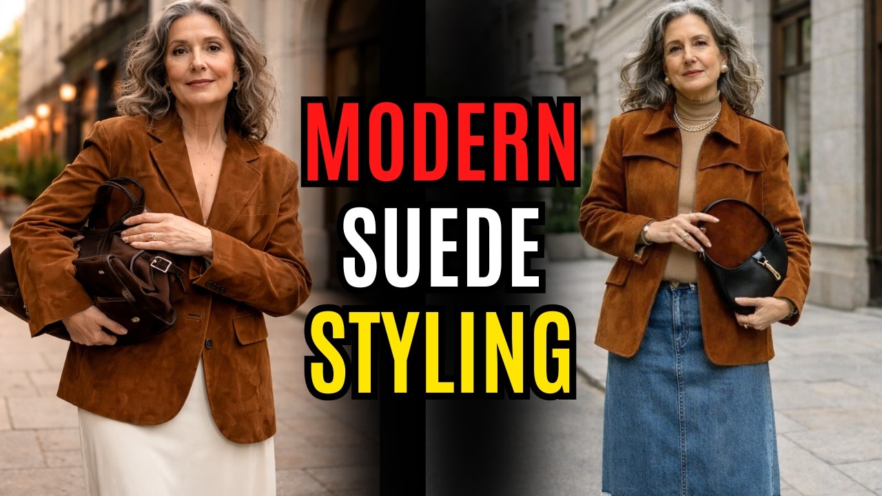 The Suede Styling Mistake That Makes Outfits Look Heavy After 60 — And How to Fix It | Aging Tips
