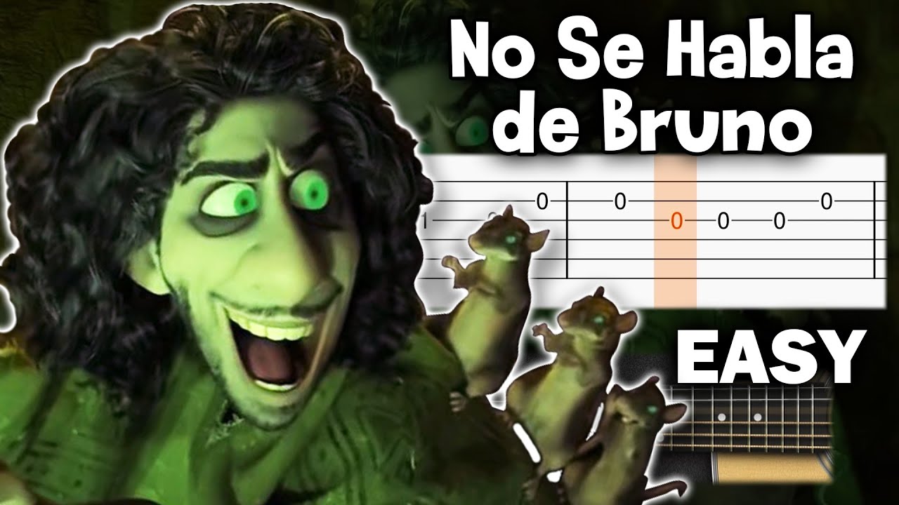 No Se Habla De Bruno - Encanto - EASY Guitar tutorial (TABS)