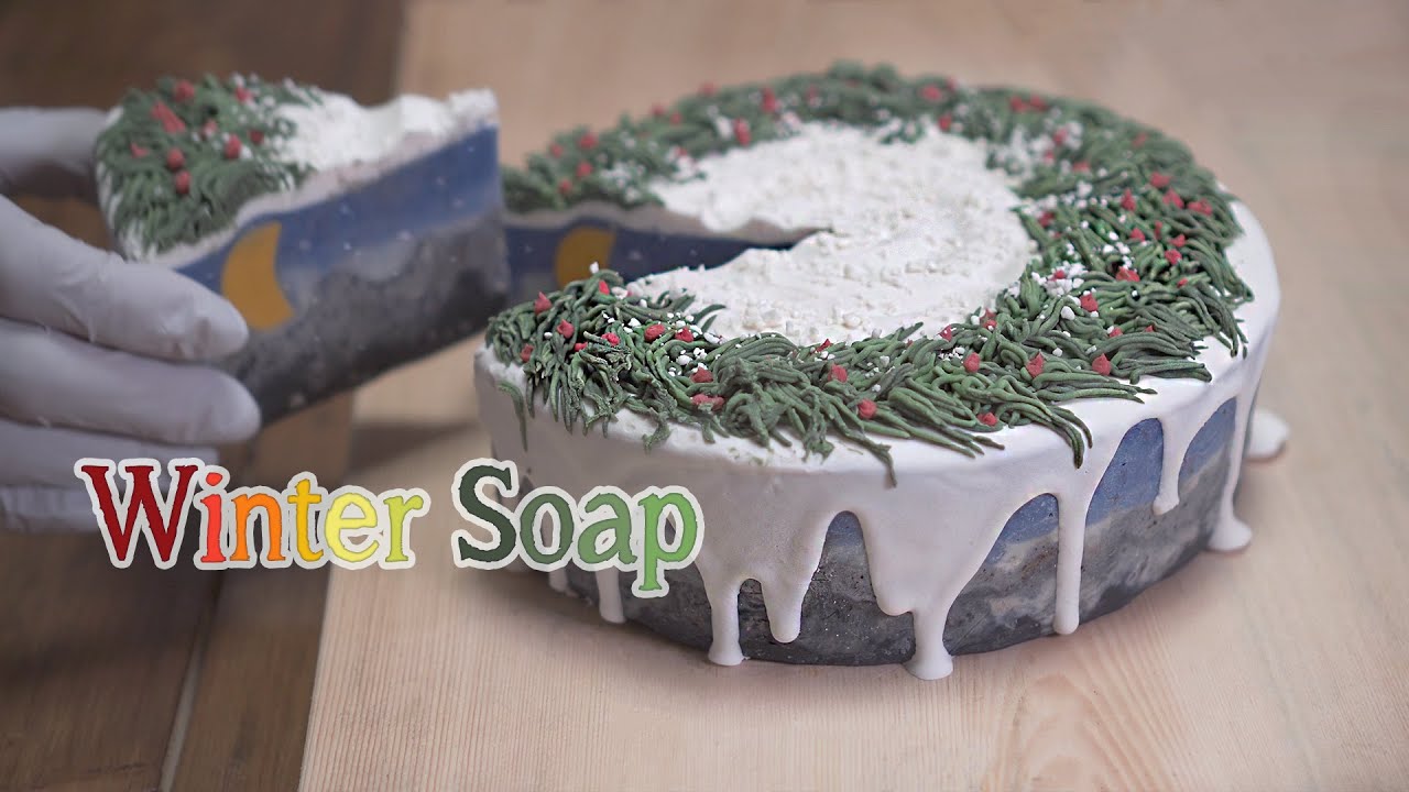 🎄겨울 풍경 비누 만들기 ❄ Christmas Cake Soap