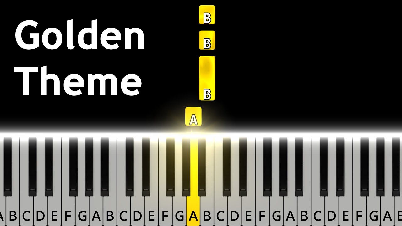 Golden Theme | BEGINNER (ONE HAND) PIANO TUTORIAL + SHEET MUSIC by Andantino [4K]