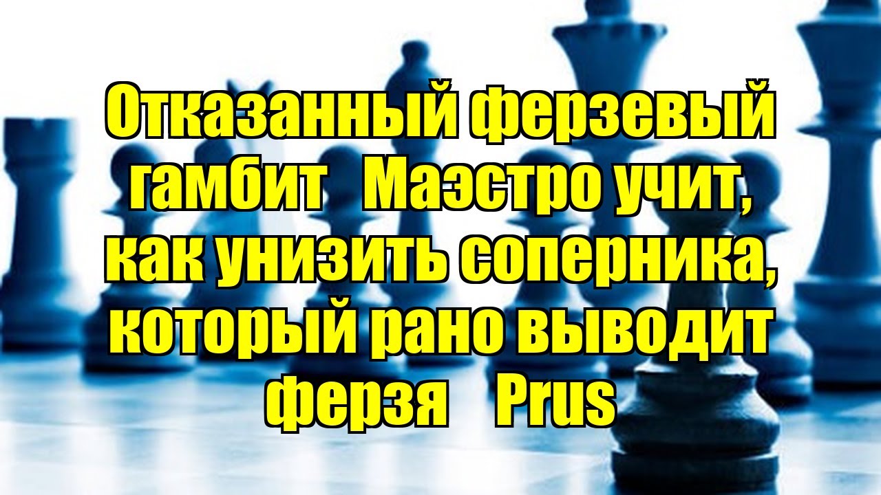 Отказанный ферзевый гамбит   Маэстро учит, как унизить соперника, который рано выводит ферзя    Prus