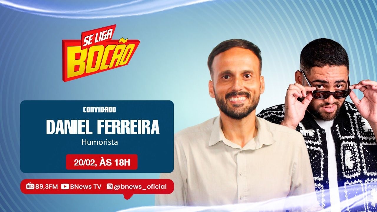 Humorista Daniel Ferreira  no Se Liga Bocão desta sexta-feira (20/02/2026)