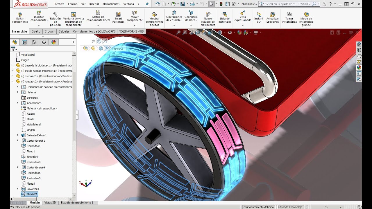 comando ENVOLVER para ESTAMPADO DE NEUMÁTICOS Solidworks 2018