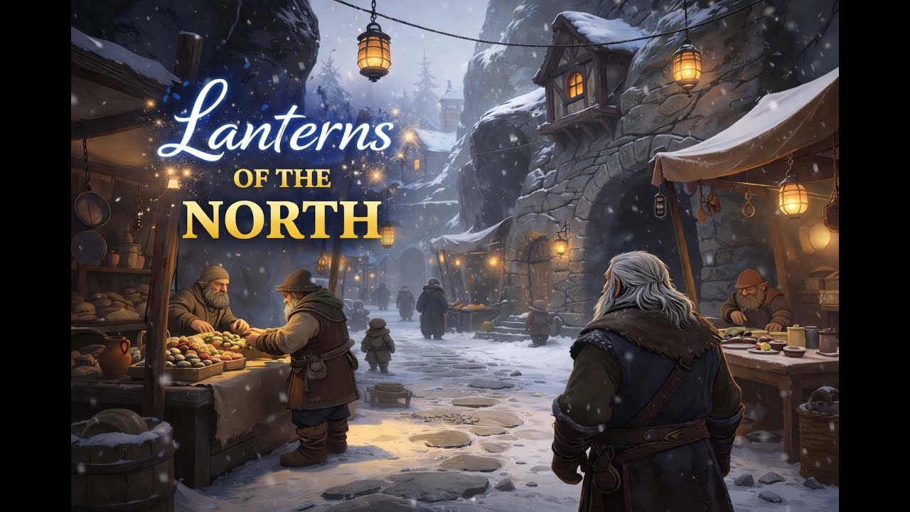 Lanterns of the North | Peaceful Medieval Snow Town Ambience