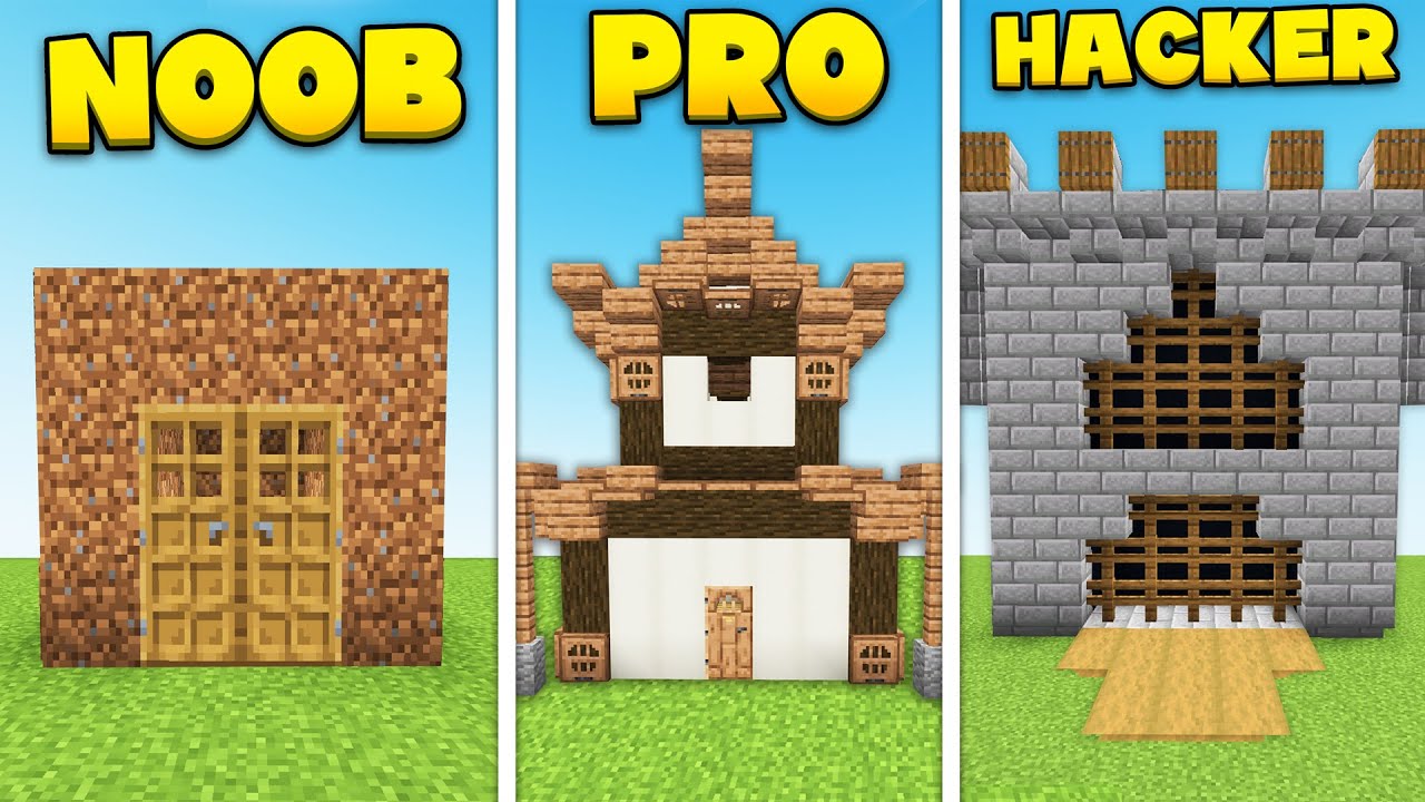Minecraft Noob VS Pro VS Hacker Build Battle!