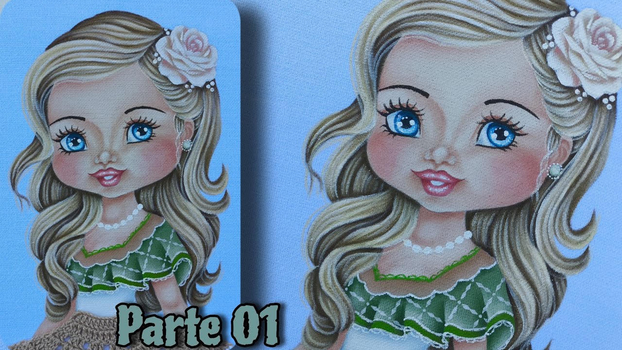 PINTURA DE BONEQUINHA NO PANO DE PRATO - APOSTILA 22 - ROGÉRIO RODGER - parte 01