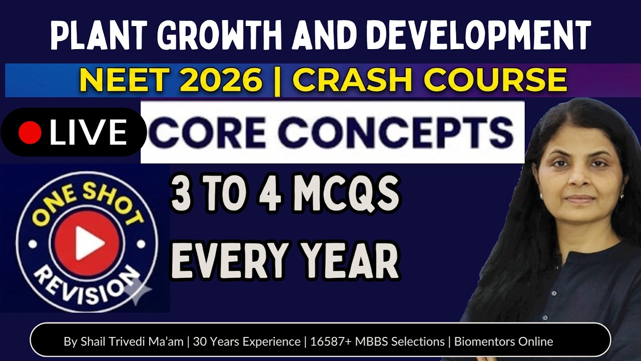 Plant Growth and Development | NEET 2026 | Crash Course | One Shot Revision | Shail Ma’am