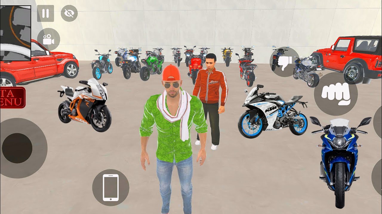 All bike unlimited in garage 💥🤩 indian left auto simulator game 🎮🎯