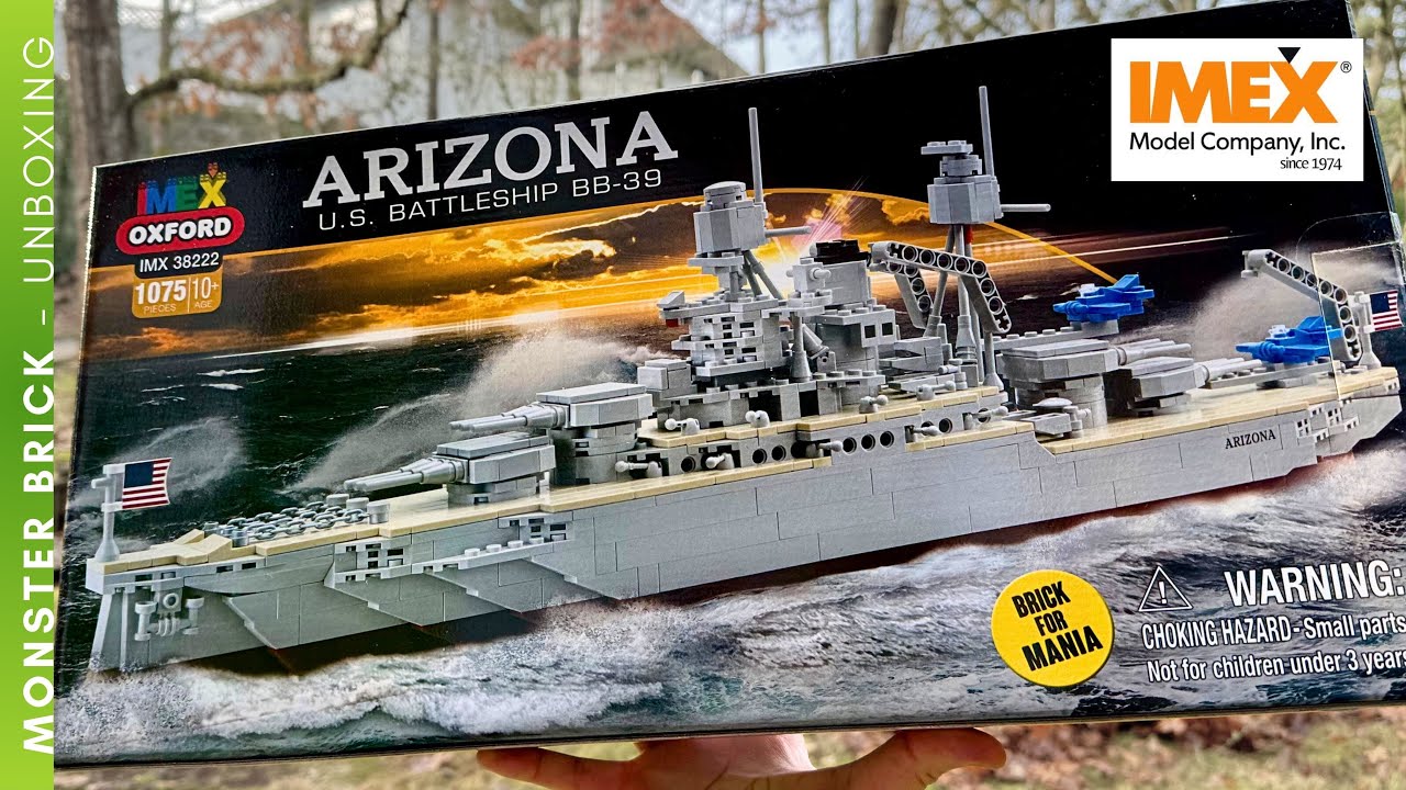 Распаковка: линкор USS ARIZONA (1075 деталей) от IMEX 38222, времен Второй мировой войны.