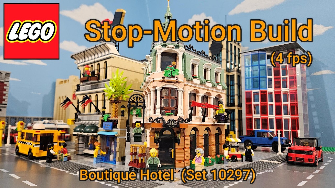 LEGO Stop-Motion Build - LEGO Icons Boutique Hotel (Set 10297) (4 fps)
