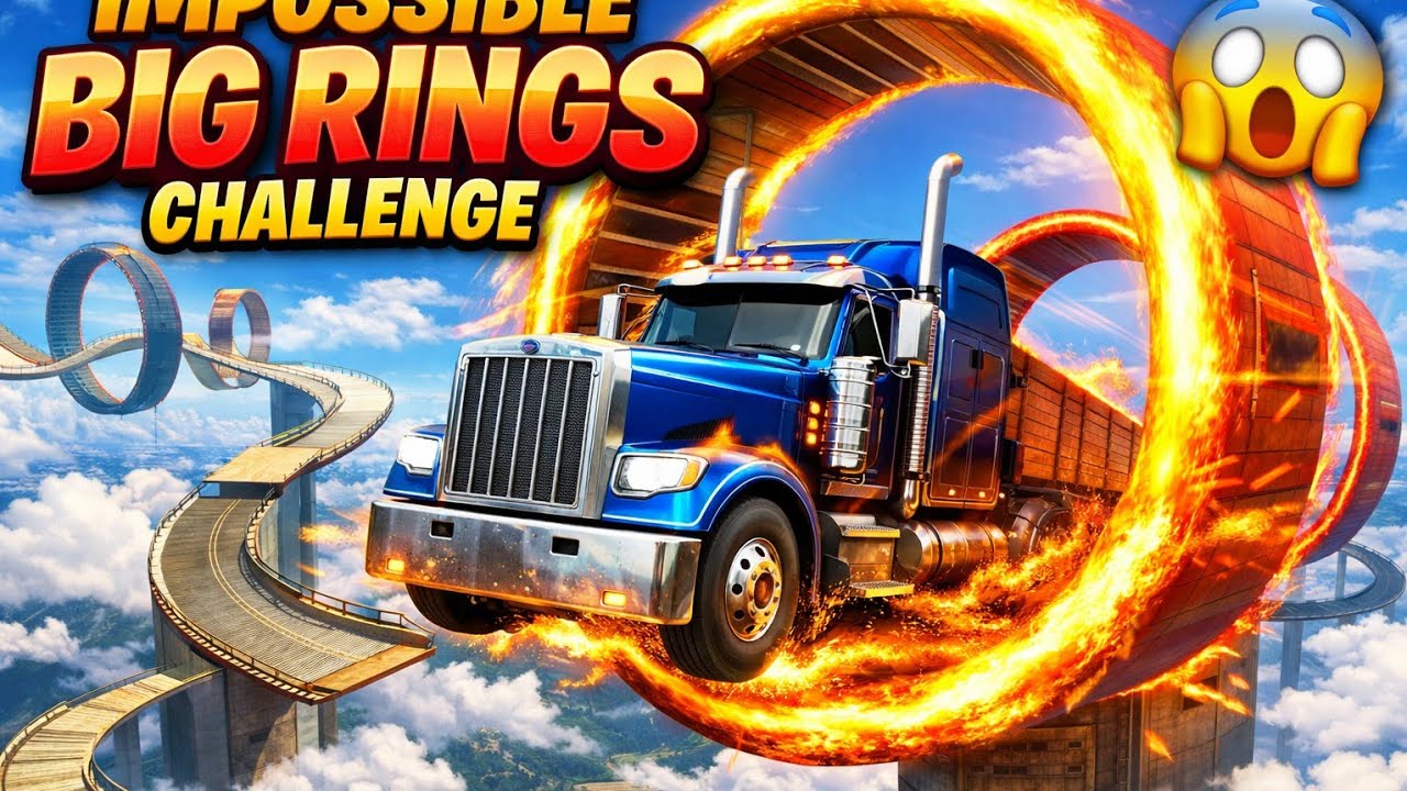 Truck Simulator Big Rings Stunt 😱 Impossible Rings Challenge