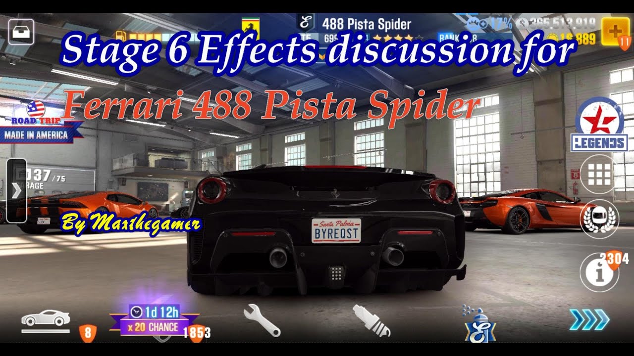 CSR2|CSR Racing 2: Ferrari 488 Pista spider S6 effects
